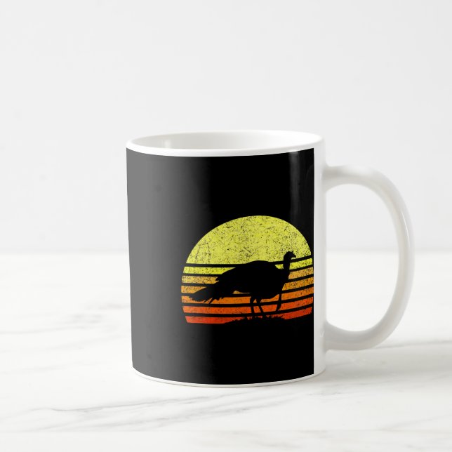 Caneca De Café Turquia Caça Pássaros De Pássaros Do Sol Retroto (Direita)