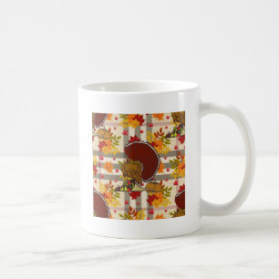 Caneca De Café turquia de Ação de Graças de xadrez