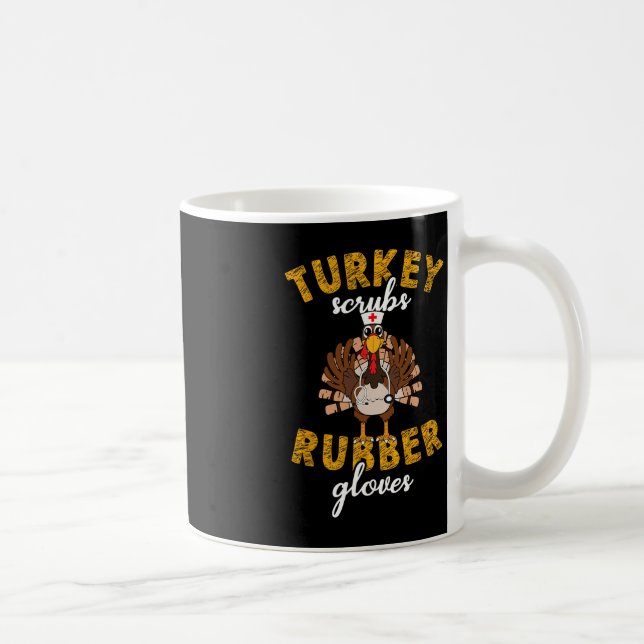 Caneca De Café Turquia esfrega luvas de borracha no dia de graças (Direita)