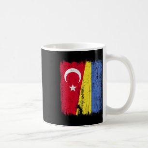 Caneca De Café Turquia Ucrânia Meia Bandeira Turco Ucraniano Patr