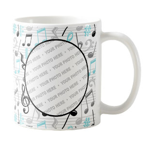 Caneca De Café Turquoise Music Pattern Photo Mug