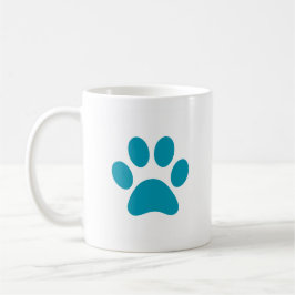 Caneca De Café "Turquoise Paw Print"
