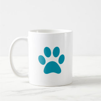 Caneca De Café "Turquoise Paw Print"