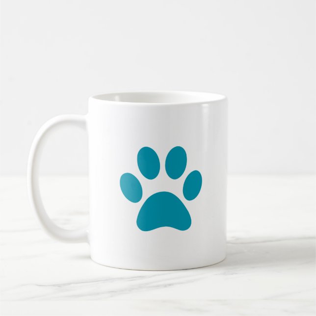Caneca De Café "Turquoise Paw Print" (Esquerda)