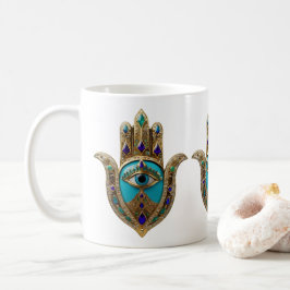 Caneca De Café Turquoise Third Eye Hamsa