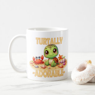 Caneca De Café Turtally Adorável Brincadeira Bela Caricatura Turt