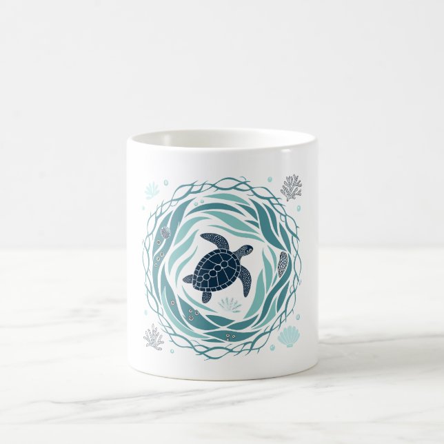 Caneca De Café Turtle And Sea (Centro)