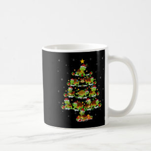 Caneca De Café Turtle Lover Xmas Luz Tartaruga Árvore de Natal