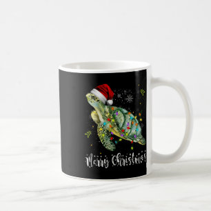 Caneca De Café Turtle Santa Hat Feliz Natal Luzes Xmas Holds