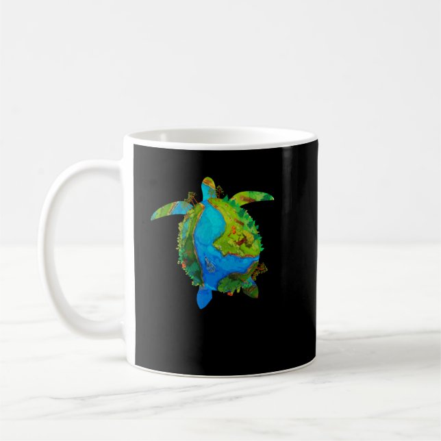 Caneca De Café Turtle Sea Turtle Planet Abril 22 Dia da Terra Sal (Esquerda)