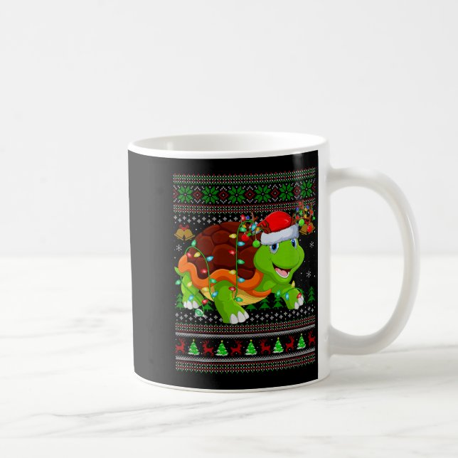 Caneca De Café Turtle Ugly Christmas Sweaters Holiday Santa Cute  (Direita)