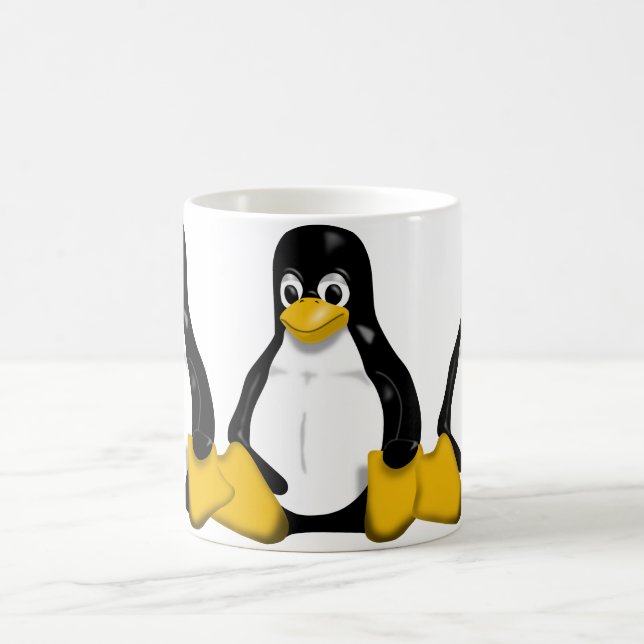 Caneca De Café Tux que repete o teste padrão (Centro)