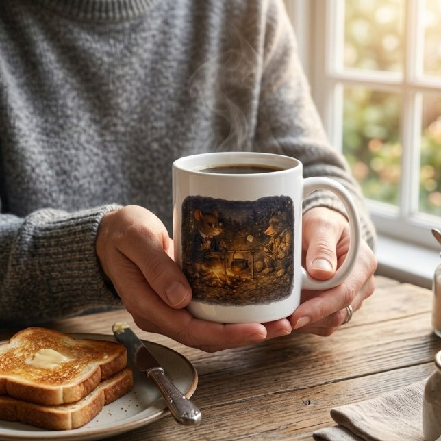 Caneca De Café Tux & Twitch Campfire Evening (Criador carregado)