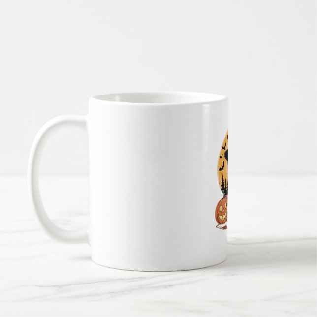 Caneca De Café Tuxedo Cat Halloween Bruxch Cute Pumpkins Essentia (Esquerda)