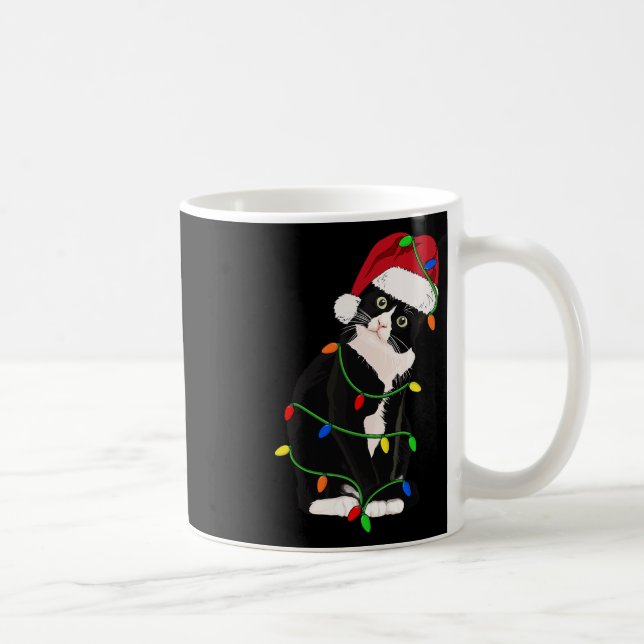 Caneca De Café Tuxedo Cat Meow Papais noeis Tuxxedo Árvores de Na (Direita)