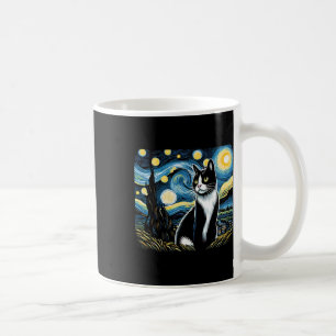 Caneca De Café Tuxedo Cat Starry Night Painting Tuxedo Proprietár