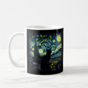 Caneca De Café Tuxedo Cat Starry Night Tuxedo Proprietário de Cat