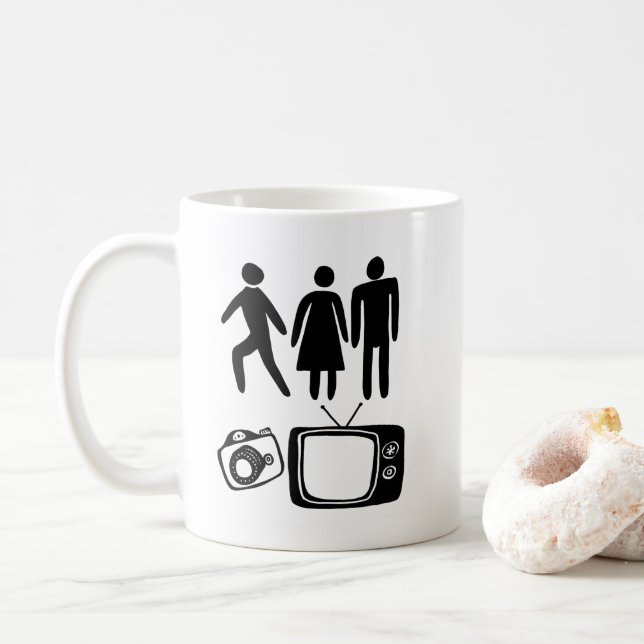 Caneca De Café TV de câmeras de homem pessoal (Com Donut)