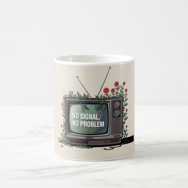 Caneca De Café TV de Detox Digital com "Sem Sinal, Sem Problema" (Centro)