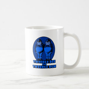 Caneca De Café Tweedle Dee e Tweedle o azul do logotipo de Dum