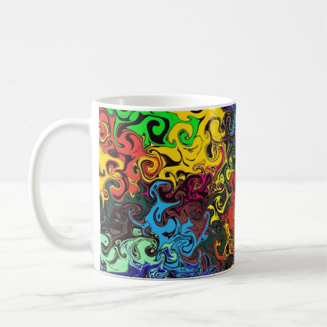 Caneca De Café Twirlers coloridos abstrato / (Esquerda)