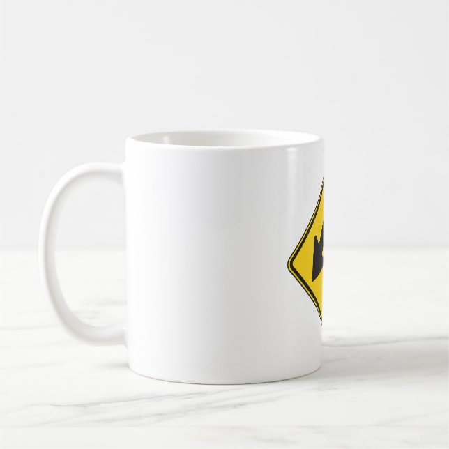 Caneca De Café Two Downward Arrows Warning Road Sign (Esquerda)