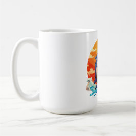 Caneca De Café Two jumping cartoon dolphin