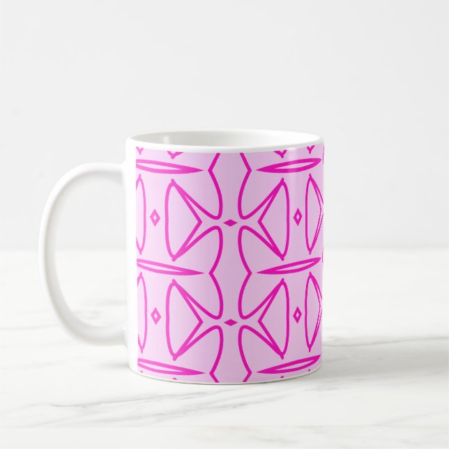 Caneca De Café Two Toned Pink Pattern Mug (Esquerda)