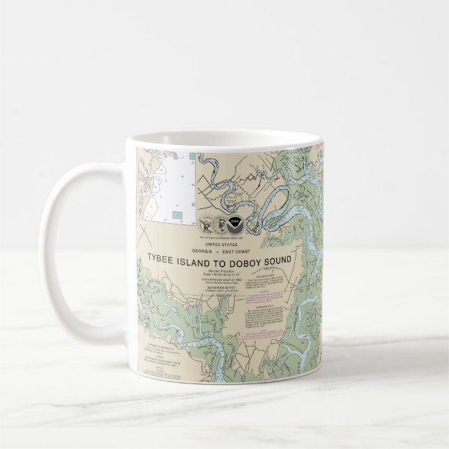 Caneca De Café Tybee Island to Doboy Sound - Gráfico 11509 (Esquerda)
