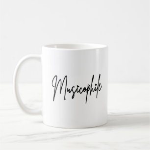 Caneca De Café Typo Musicófilo com Amor Corações Negros Escrevend