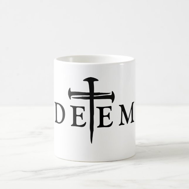 Caneca De Café Typografia Cruzada Cristã Bold Nail (Centro)