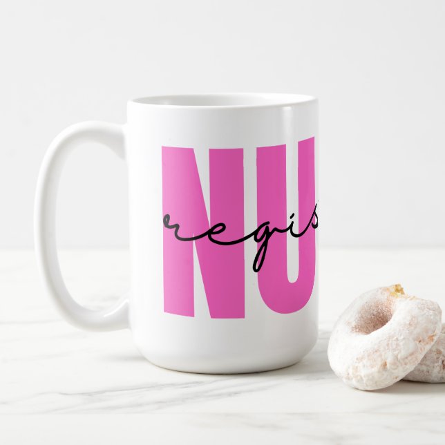 Caneca De Café Typografia Registrada Enfermeira Mug (Com Donut)