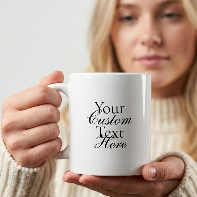 Caneca De Café Typography Your Quote Serif And Script (Criador carregado)