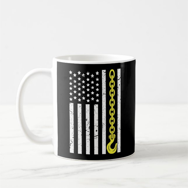 Caneca De Café U.A. Yellow Thin Line Hook Tow Truck American Driv (Esquerda)