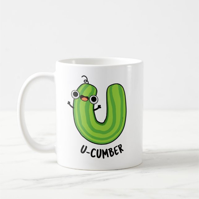 Caneca De Café U-cumber Engraçado Pepino Pun (Esquerda)