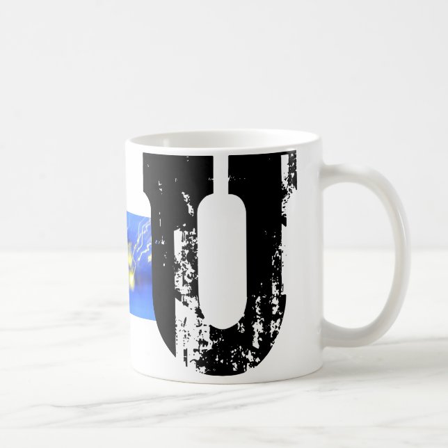 Caneca De Café U Monograma Typographics Mug (Direita)
