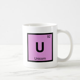 Caneca De Café U - Símbolo da Tabela Periódica Química do Unicórn
