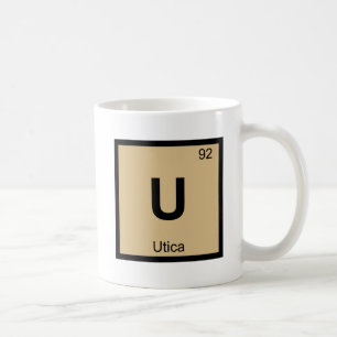 Caneca De Café U - Utica Nova York Símbolo da Tabela Periódica Qu