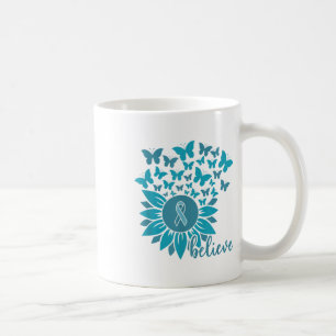 Caneca De Café Ual Ault Awarness Month Acredita em Sunflower Teal