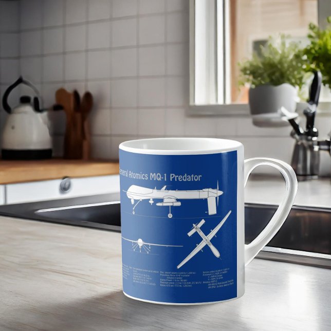 Caneca De Café UAV de Predador MQ-1 - ABD de Bluetooth de Avião (Criador carregado)