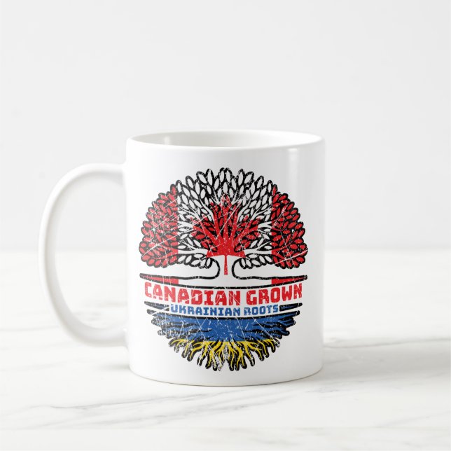 Caneca De Café Ucrânia Canadá, Canadá, Canadá, Bandeira de Raízes (Esquerda)