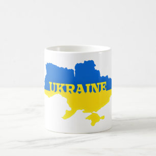 Caneca De Café Ucrânia - Paz - Bandeira Ucraniana - Apoio à Lib