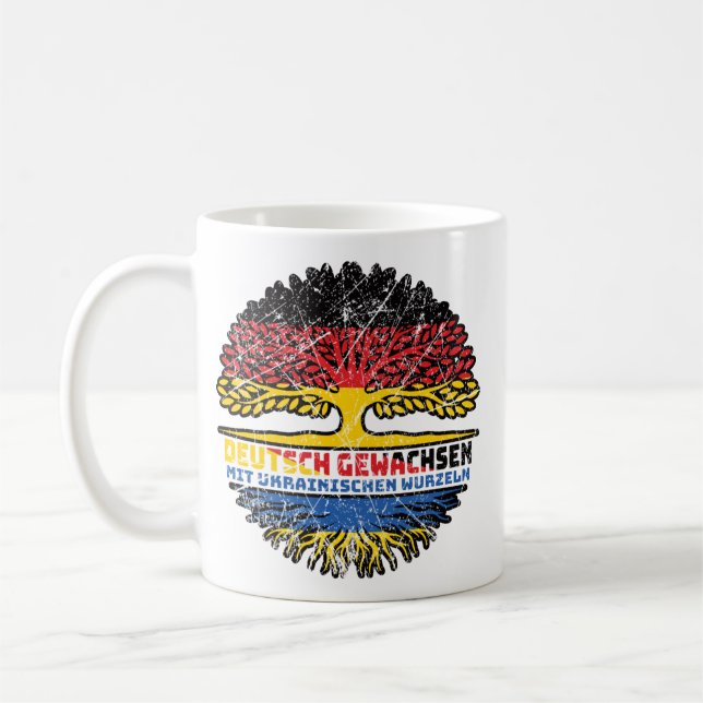 Caneca De Café Ucrânia Ucrânia Deutsch Alemanha Baum Wurzel (Esquerda)