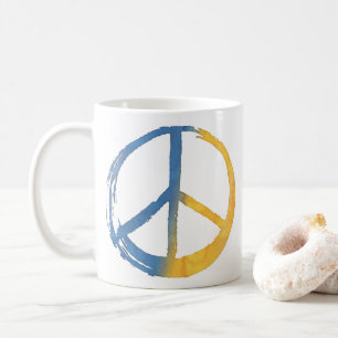 Caneca De Café Ucraniano - Símbolo PEACE Sinal Daisy Ucrânia War 