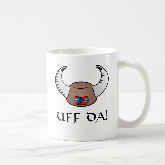 Caneca De Café Uff a Dinamarca! Chapéu de Viking (Direita)
