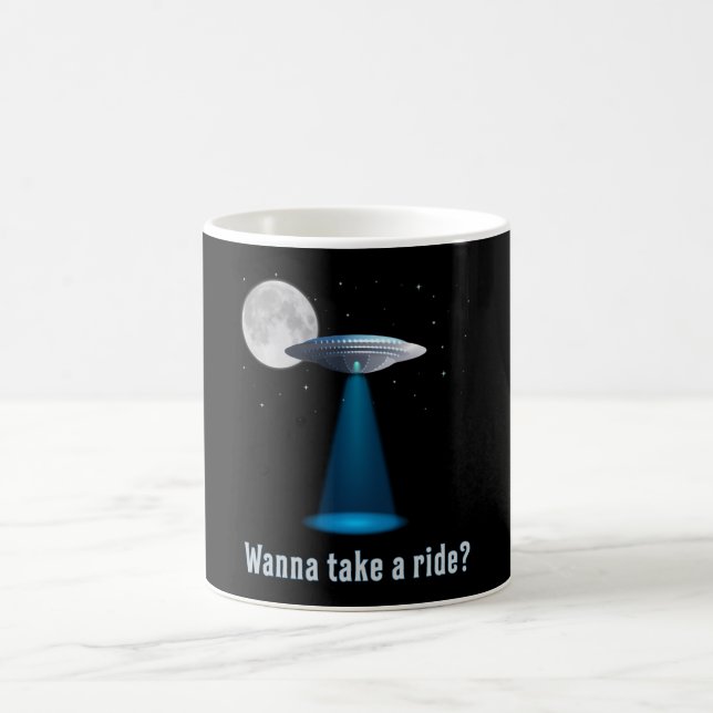 Caneca De Café Ufo Alienígena Science Fiction Space Sci-Fi Funny  (Centro)