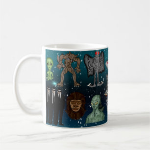 Caneca De Café UFO Aliens Criptiques Chupacabra Bigfoot