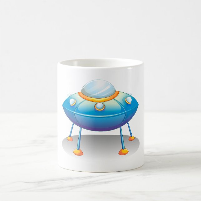 Caneca De Café UFO de Saucer Voador (Criador carregado)