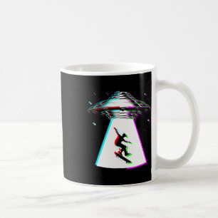 Caneca De Café Ufo Patinador Engraçado Abdução Alienígena Vap