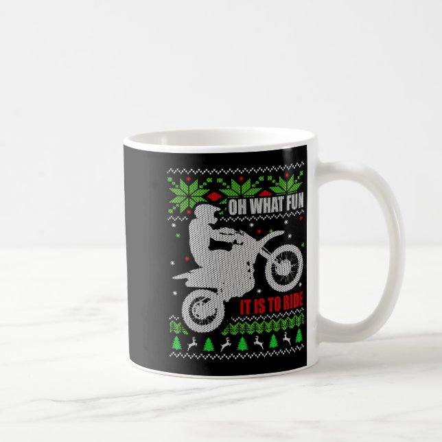 Caneca De Café Ugly Christmas Sweater Dirt Bike Motorcycle Motocr (Direita)